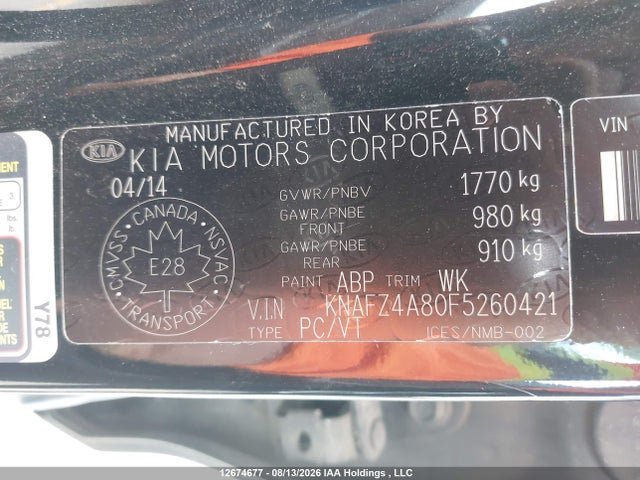 KIA FORTE EX 2015 KNAFZ4A80F5260421 Image 9