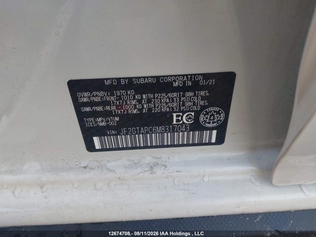 JF2GTAPC6M8317043 Subaru Crosstrek Touring
