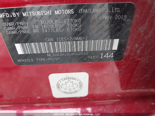 Mitsubishi Mirage 2020 ML32A3HJ2LH002622 Image 9