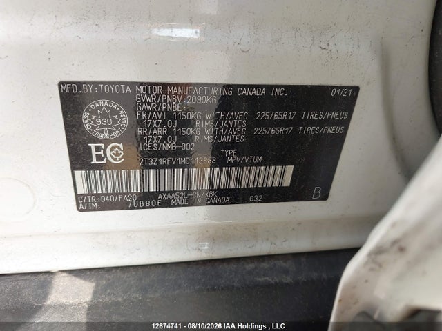 Toyota RAV4 LE 2021 2T3Z1RFV1MC113888 Image 9