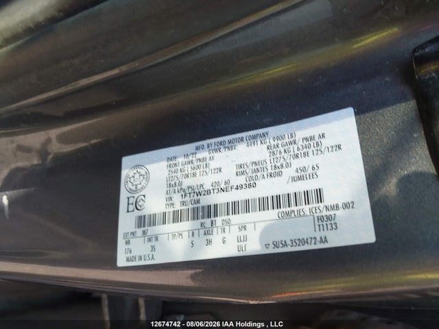 Ford F250 Super Duty 2022 1FT7W2BT3NEF49380 Image 9