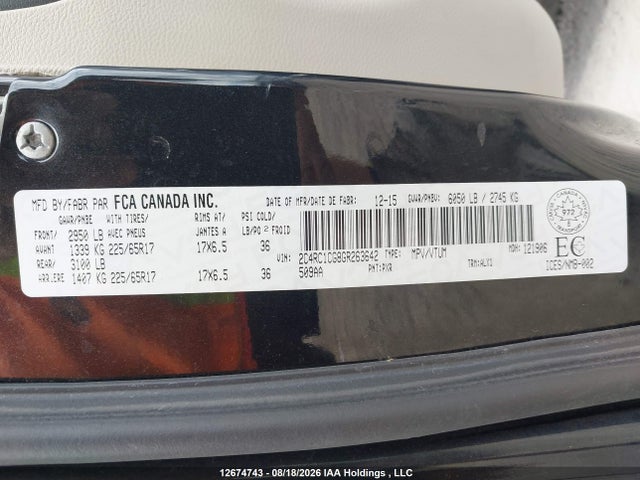 Aukcja sprzedaży 2016 Chrysler Town & Country Touring-l, vin: 2C4RC1CG8GR263642, numer aukcji: 12674743