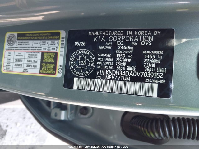 KNDH34DA0V7039352 KIA Ev4 Wind Premium Fwd