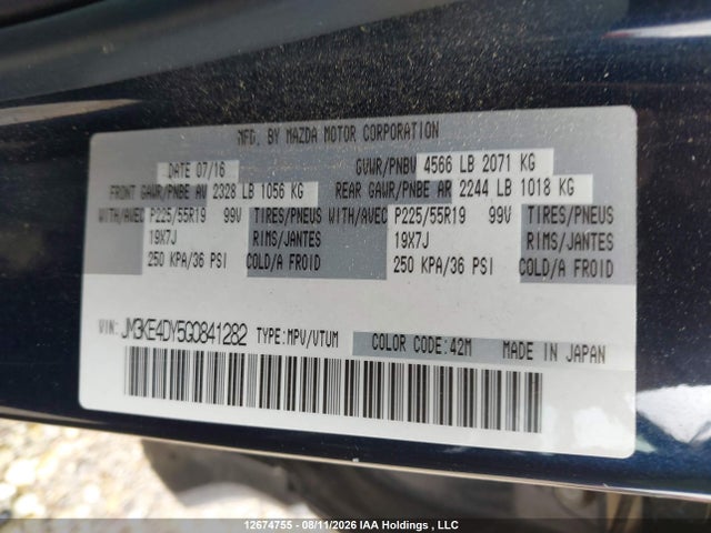 JM3KE4DY5G0841282 Mazda CX-5 GT