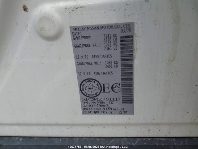 Nissan Rogue 2020 5N1AT2MV1LC791117 Image 9