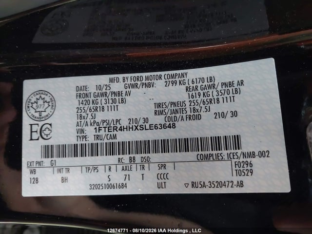 Ford Ranger Xlt 2025 1FTER4HHXSLE63648 Image 9