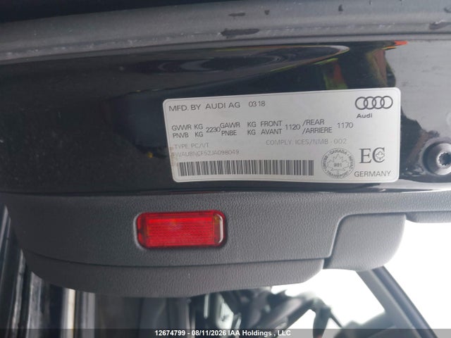 2018 Audi A5 2.0t Progressiv მანქანა იყიდება აუქციონზე, vin: WAUBNCF52JA098049, აუქციონის ნომერი: 12674799