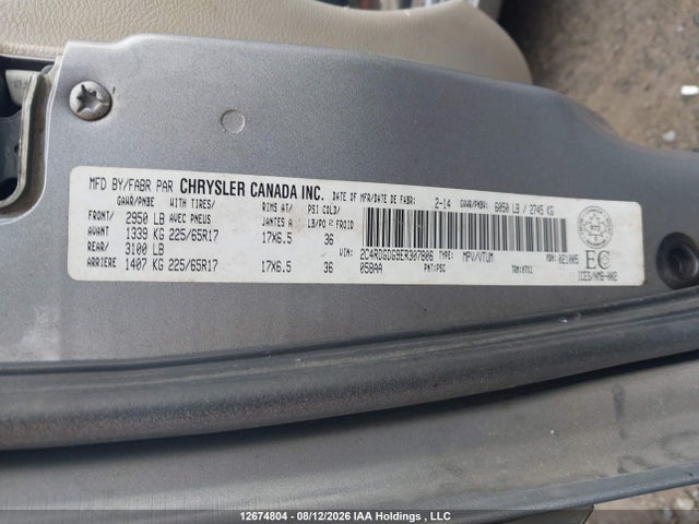 Dodge Grand Caravan Crew 2014 2C4RDGDG9ER307806 Image 9