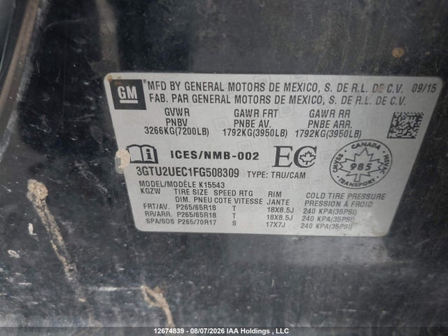 3GTU2UEC1FG508309 GMC SIERRA 1500