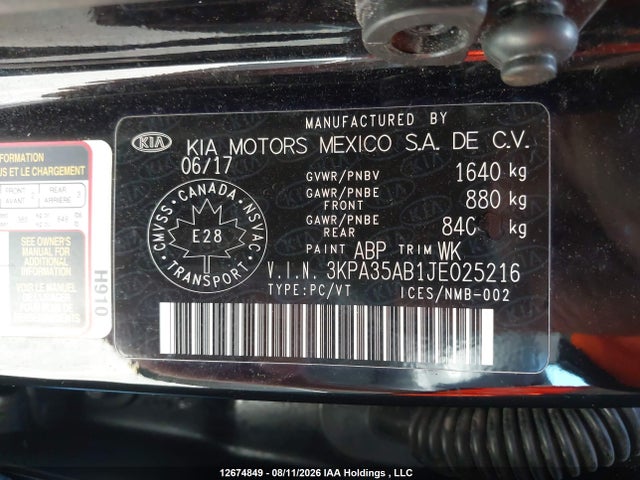 KIA RIO EX 2018 3KPA35AB1JE025216 Image 9