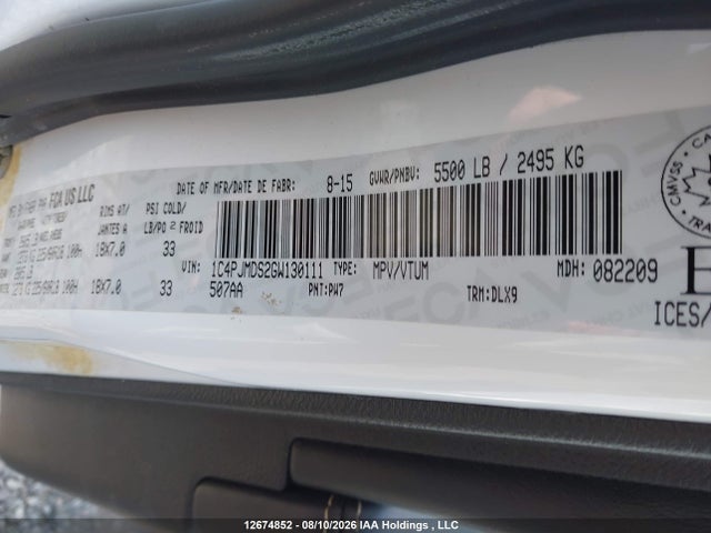 Продажа на аукционе авто 2016 Jeep Cherokee Limited, vin: 1C4PJMDS2GW130111, номер лота: 12674852