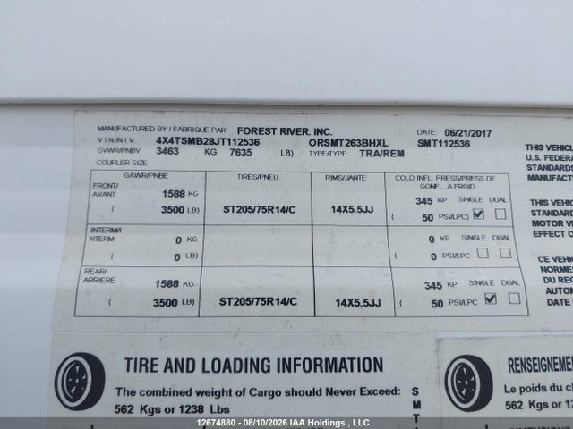 Forest River Salem Cruise Lite 2018 4X4TSMB28JT112536 Image 9