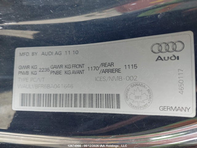 Aukcja sprzedaży 2011 Audi S5 Premium, vin: WAULVBFR6BA041646, numer aukcji: 12674966