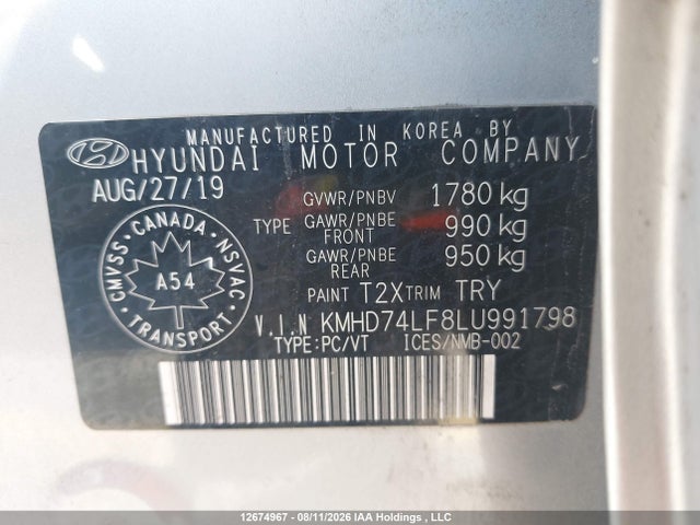 Hyundai ELANTRA SE 2020 KMHD74LF8LU991798 Image 9