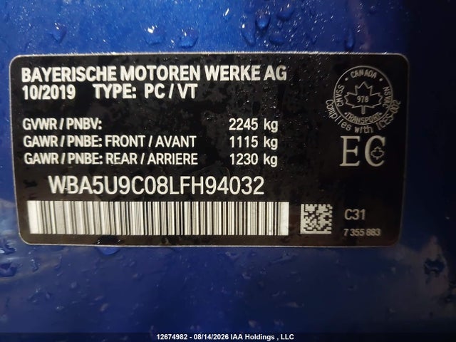 BMW M340XI 2020 WBA5U9C08LFH94032 Image 9