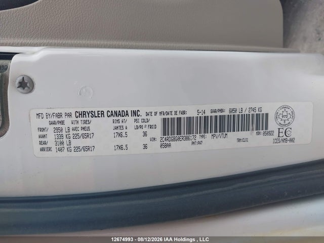 Dodge Grand Caravan Se/sxt 2014 2C4RDGBG0ER386172 Image 9