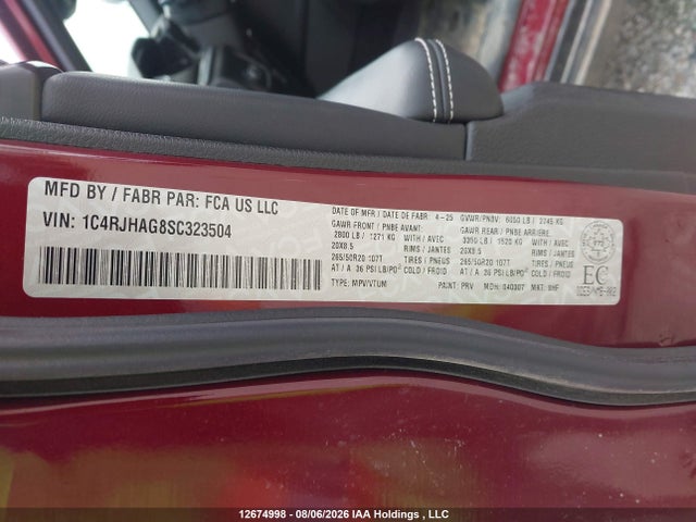 1C4RJHAG8SC323504 Jeep Grand Cherokee Laredo/altitude