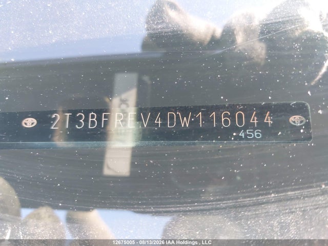 12675005 :رقم المزاد ، 2T3BFREV4DW116044 vin ، 2013 Toyota Rav4 Le مزاد بيع