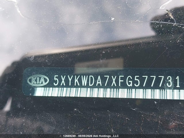 12669249 :رقم المزاد ، 5XYKWDA7XFG577731 vin ، 2015 Kia Sorento Sx مزاد بيع
