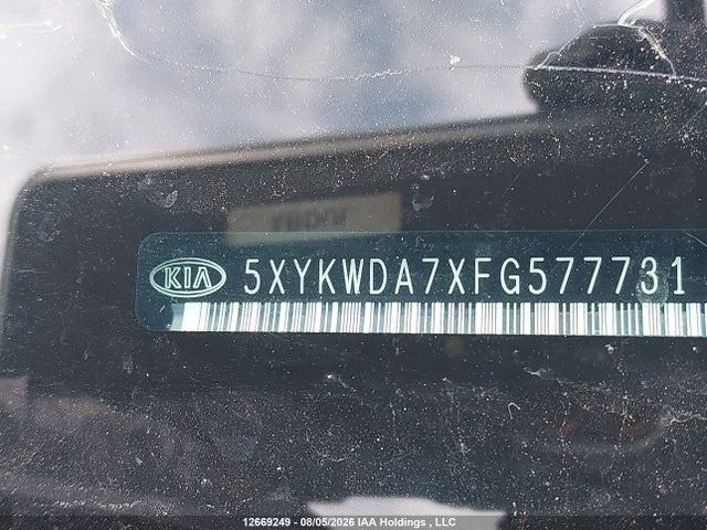 12669249 :رقم المزاد ، 5XYKWDA7XFG577731 vin ، 2015 Kia Sorento Sx مزاد بيع