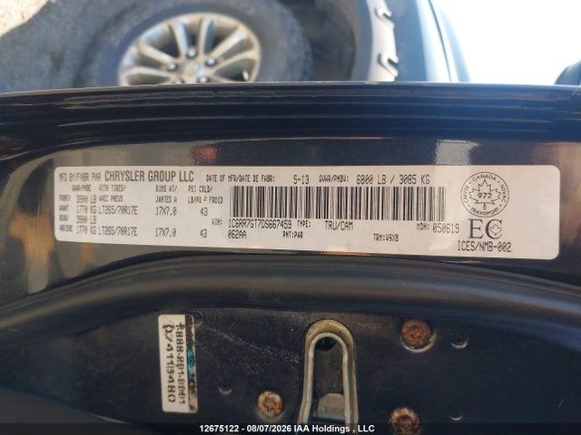 Aukcja sprzedaży 2013 Ram 1500 Slt, vin: 1C6RR7GT7DS667459, numer aukcji: 12675122