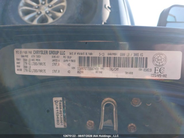 Aukcja sprzedaży 2013 Ram 1500 Slt, vin: 1C6RR7GT7DS667459, numer aukcji: 12675122