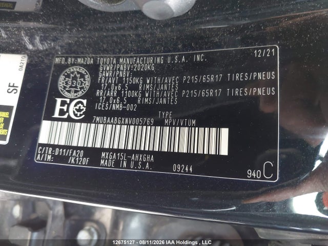 7MUBAABGXNV005769 Toyota Corolla Cross Le