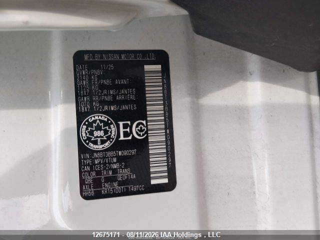12675171 :رقم المزاد ، JN8BT3BB5TW090297 vin ، 2026 Nissan Rogue Sv مزاد بيع