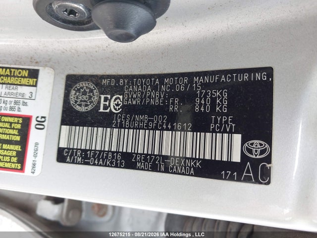 Toyota COROLLA LE 2015 2T1BURHE9FC441612 Image 9