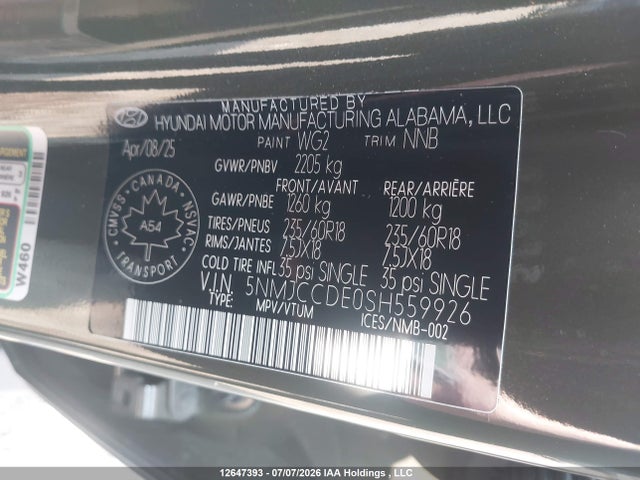 Продажа на аукционе авто 2025 Hyundai Tucson N Line, vin: 5NMJCCDE0SH559926, номер лота: 12647393