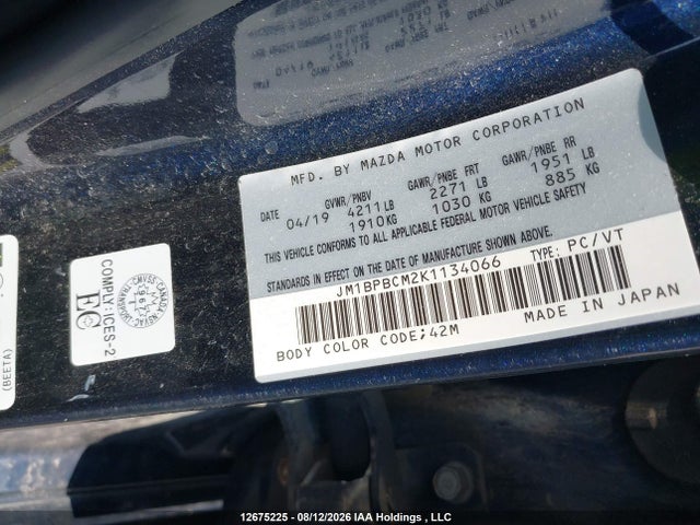 JM1BPBCM2K1134066 Mazda 3
