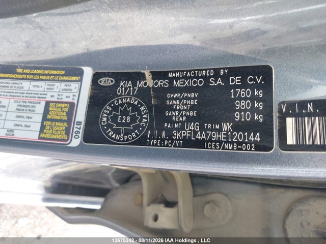 12675242 :رقم المزاد ، 3KPFL4A79HE120144 vin ، 2017 Kia Forte Ex/ex Luxury/ex+/lx/lx+ مزاد بيع