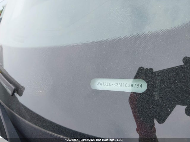 2021 Audi Q3 მანქანა იყიდება აუქციონზე, vin: WA1AECF33M1036784, აუქციონის ნომერი: 12675257
