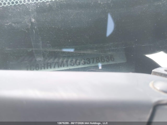 12675259 :رقم المزاد ، 1C6RR7MT3GS378636 vin ، 2016 Ram 1500 مزاد بيع