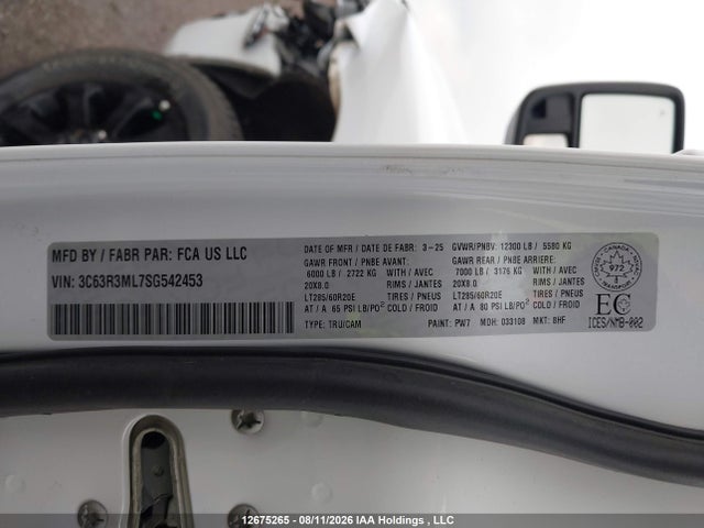 Продаж на аукціоні авто 2025 Ram 3500 Laramie, vin: 3C63R3ML7SG542453, номер лоту: 12675265