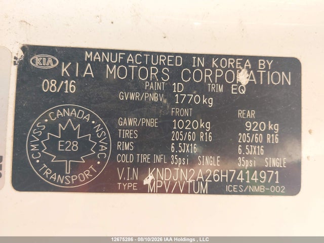 KIA SOUL LX 2017 KNDJN2A26H7414971 Image 20