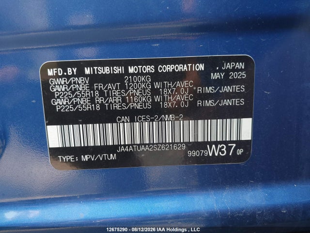 Mitsubishi Eclipse Cross Es 2025 JA4ATUAA2SZ621629 Image 9