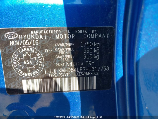 Aukcja sprzedaży 2017 Hyundai Elantra, vin: KMHD84LF7HU317758, numer aukcji: 12675321