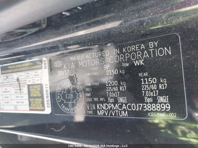 KIA Sportage 2018 KNDPMCAC0J7388899 Image 9