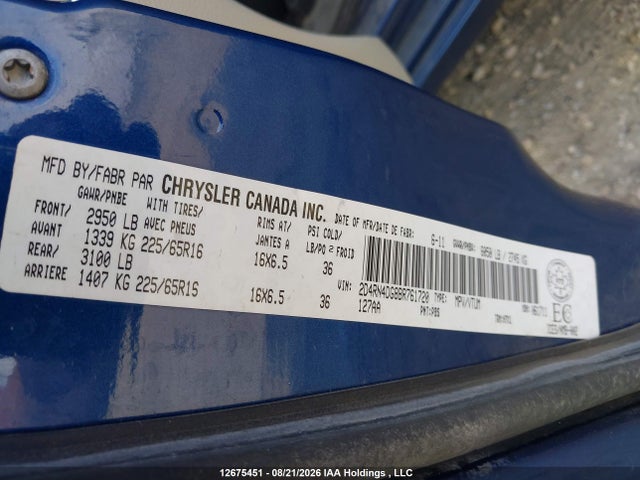 Aukcja sprzedaży 2011 Dodge Grand Caravan Se/sxt, vin: 2D4RN4DG8BR761720, numer aukcji: 12675451