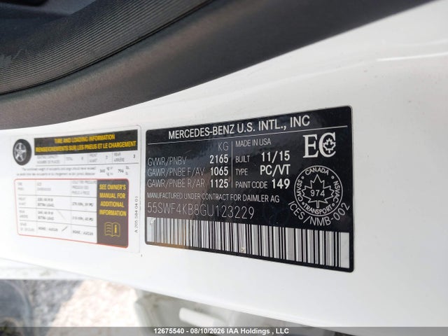 55SWF4KB8GU123229 Mercedes-Benz C 300 4matic