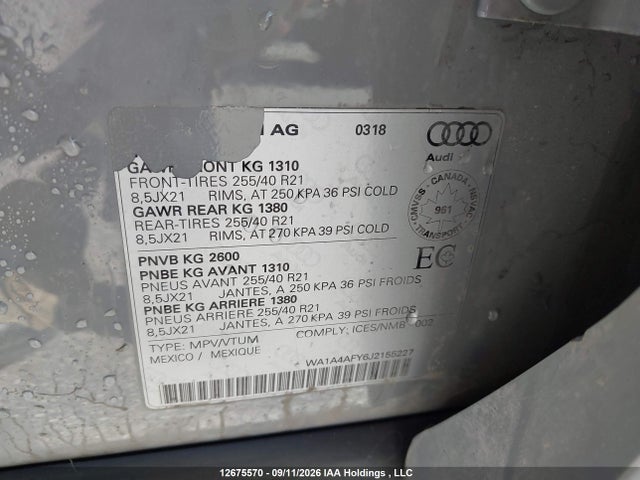 Audi Sq5 3.0t Progressiv 2018 WA1A4AFY6J2155227 Image 9