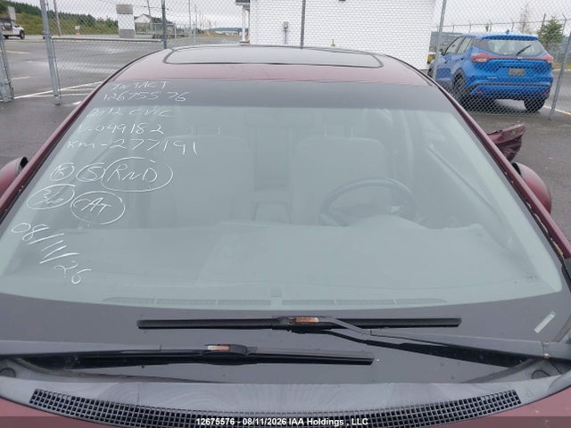 12675576 :رقم المزاد ، 2HGFB2F55CH049182 vin ، 2012 Honda Civic Ex مزاد بيع