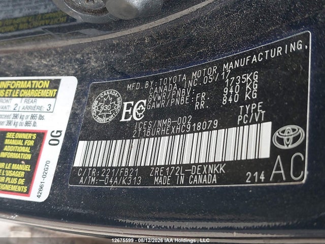 Toyota COROLLA LE 2017 2T1BURHEXHC918079 Image 9