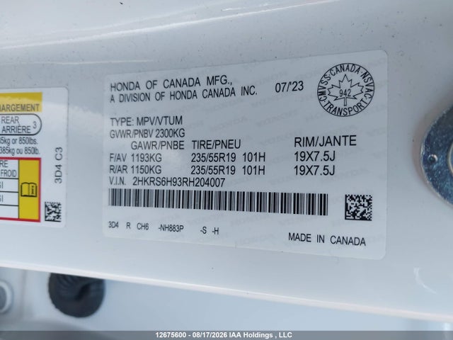 Honda CR-V 2024 2HKRS6H93RH204007 Image 9
