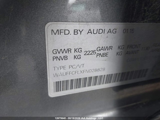 Продаж на аукціоні авто 2015 Audi A4 Premium Plus, vin: WAUFFCFLXFN028828, номер лоту: 12675640