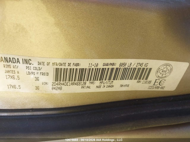 Aukcja sprzedaży 2010 Dodge Grand Caravan Se, vin: 2D4RN4DE1AR469128, numer aukcji: 12675665