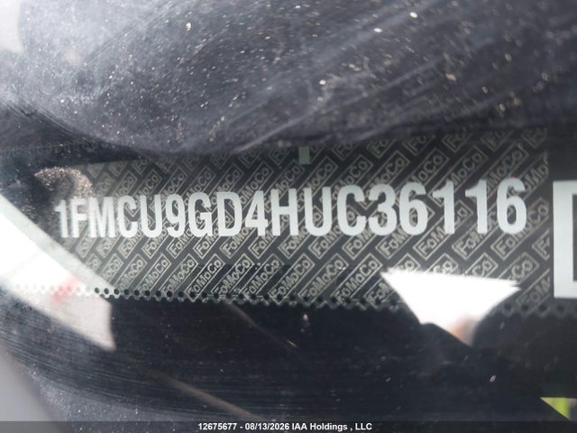 Продажа на аукционе авто 2017 Ford Escape Se, vin: 1FMCU9GD4HUC36116, номер лота: 12675677