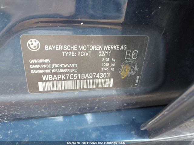Aukcja sprzedaży 2011 Bmw 328i Xdrive, vin: WBAPK7C51BA974363, numer aukcji: 12675678