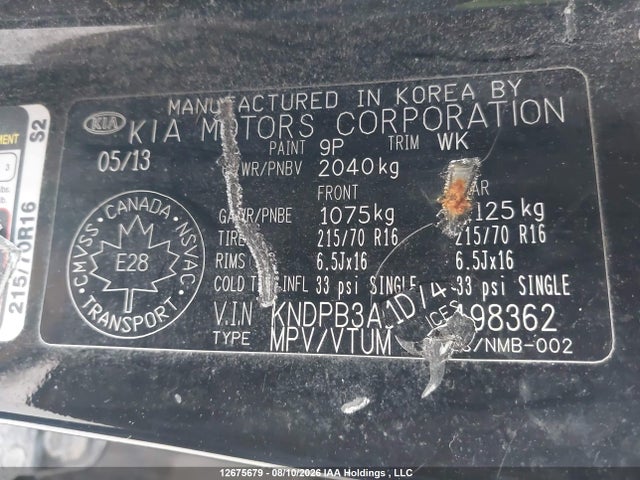 Продаж на аукціоні авто 2013 Kia Sportage Lx, vin: KNDPB3A21D7498362, номер лоту: 12675679